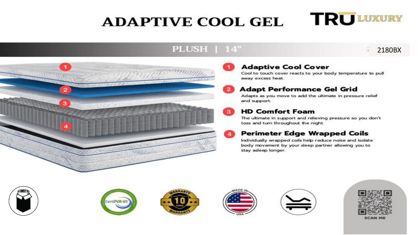 Tru Luxury Adaptive Cool Gel Grid Mattress